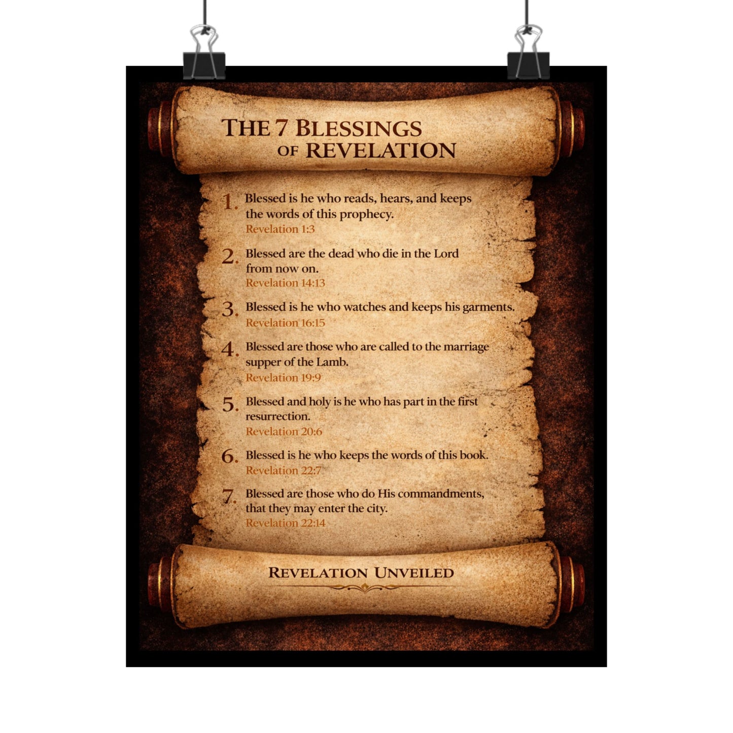 Seven Blessings of Revelation Scripture Wall Art