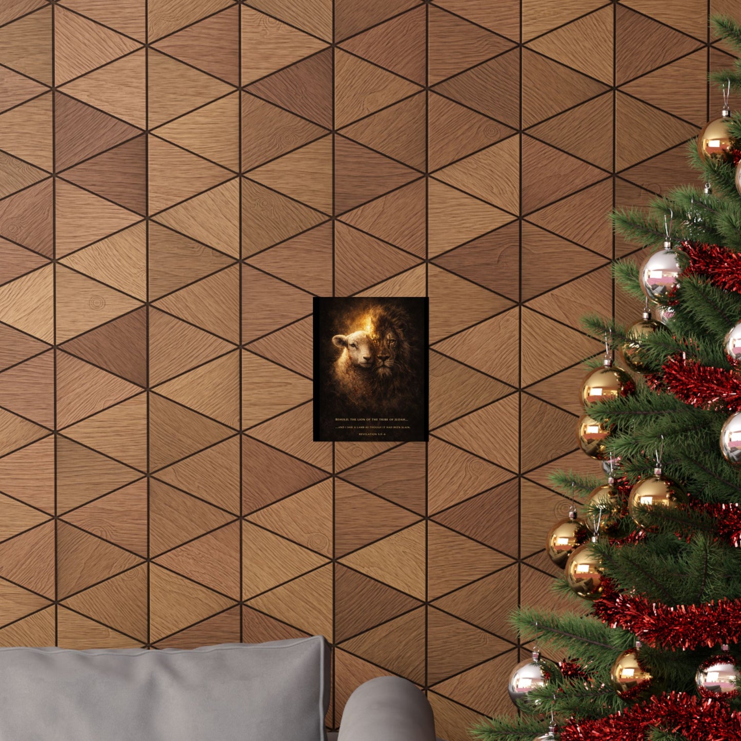 The Lion and the Lamb – Revelation 5:5–6 Scripture Art Print