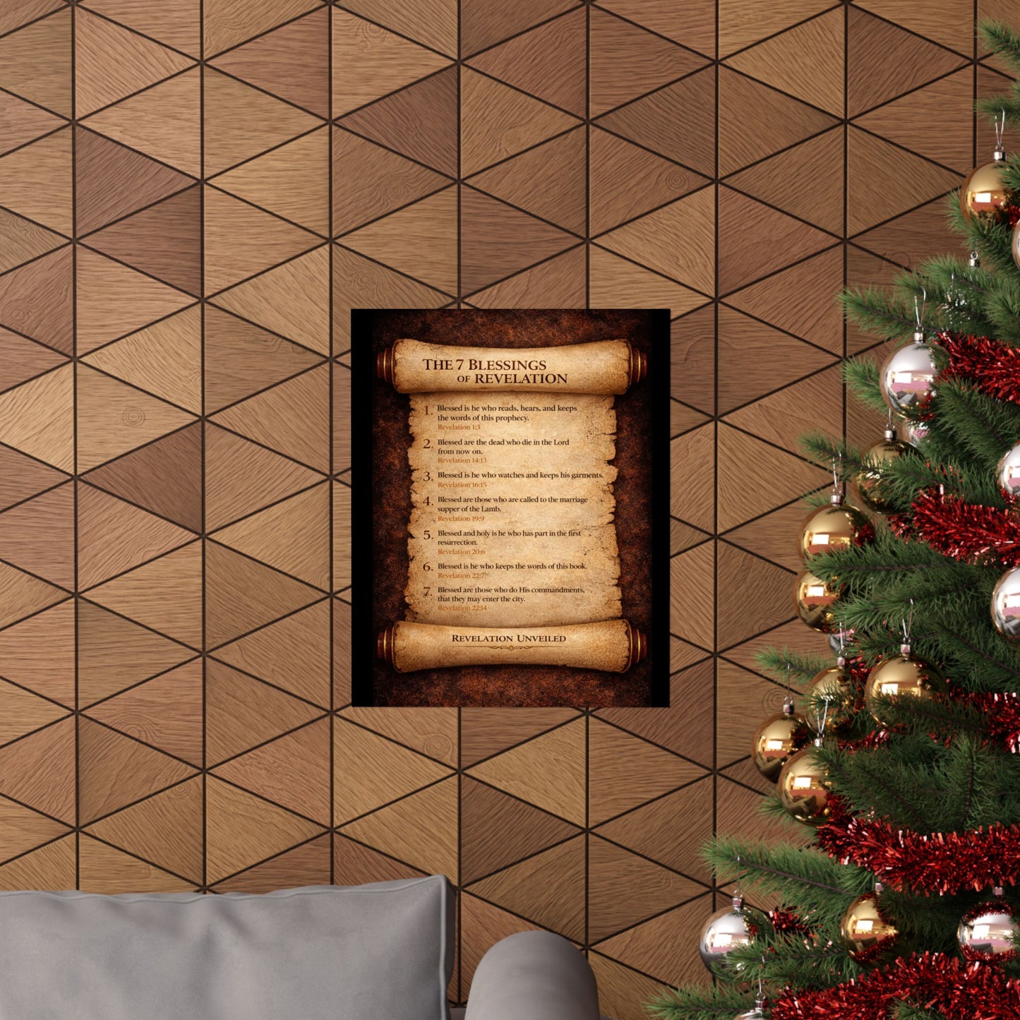 Seven Blessings of Revelation Scripture Art Print