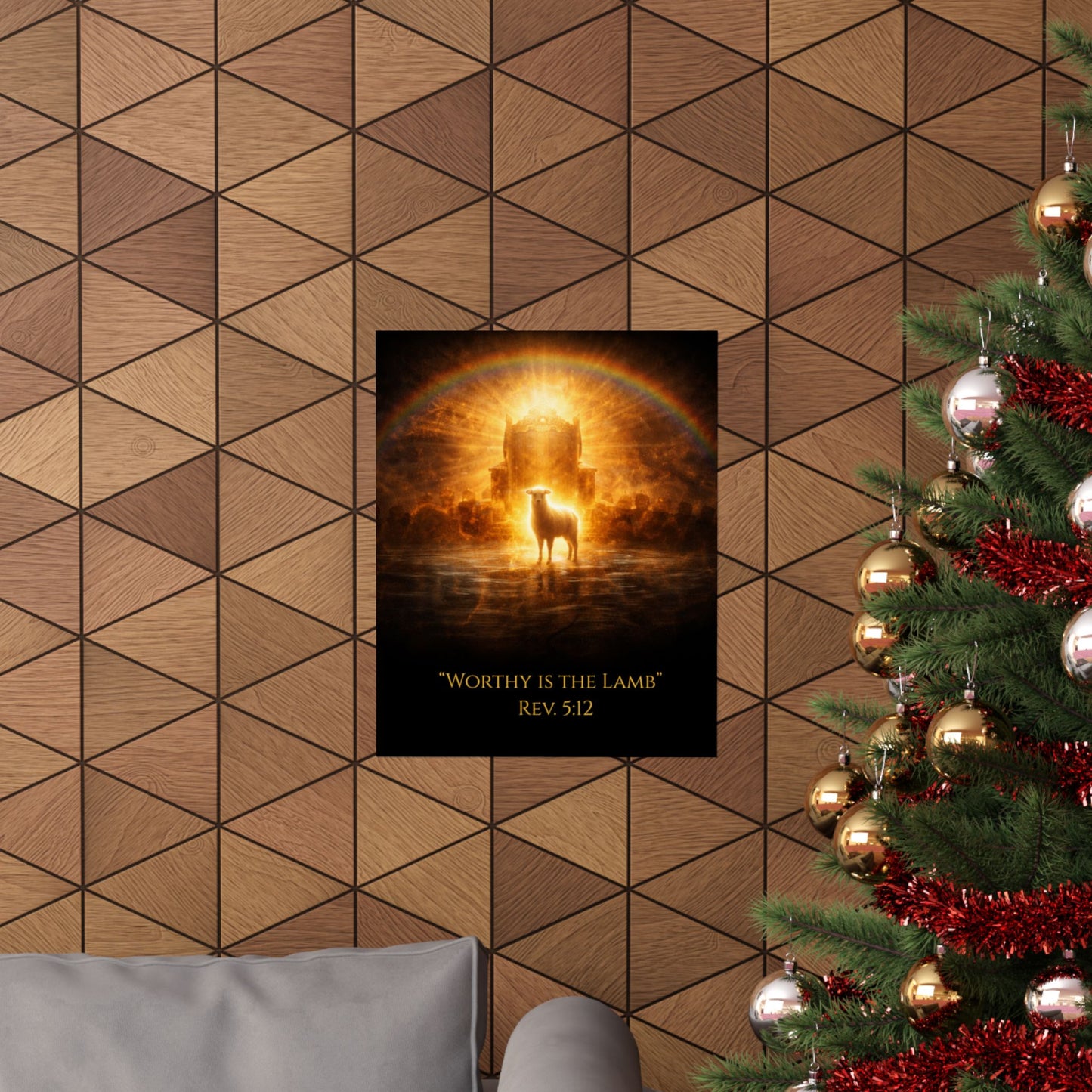 The Lamb on the Throne – Revelation 5 Scripture Art Print