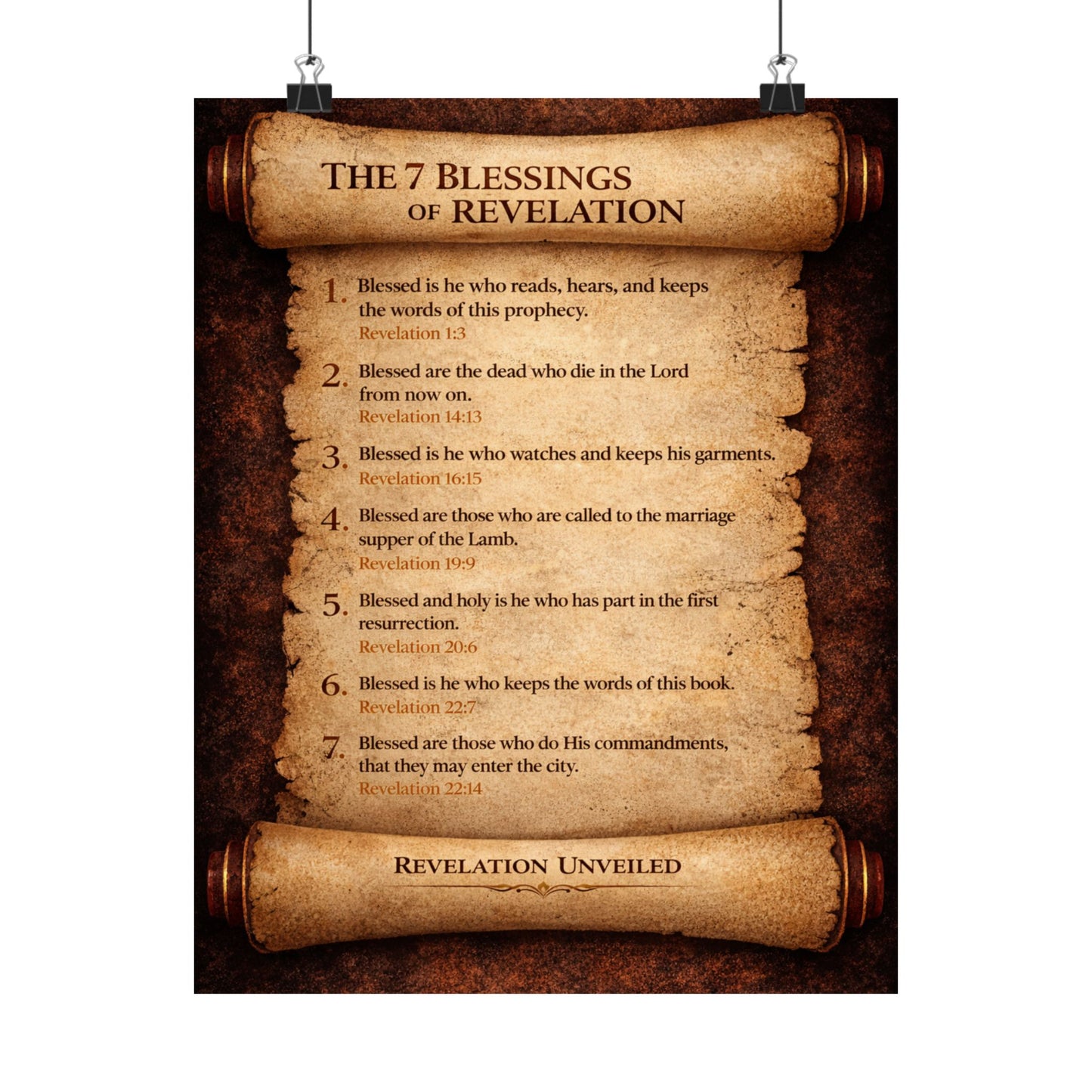 Seven Blessings of Revelation Scripture Wall Art