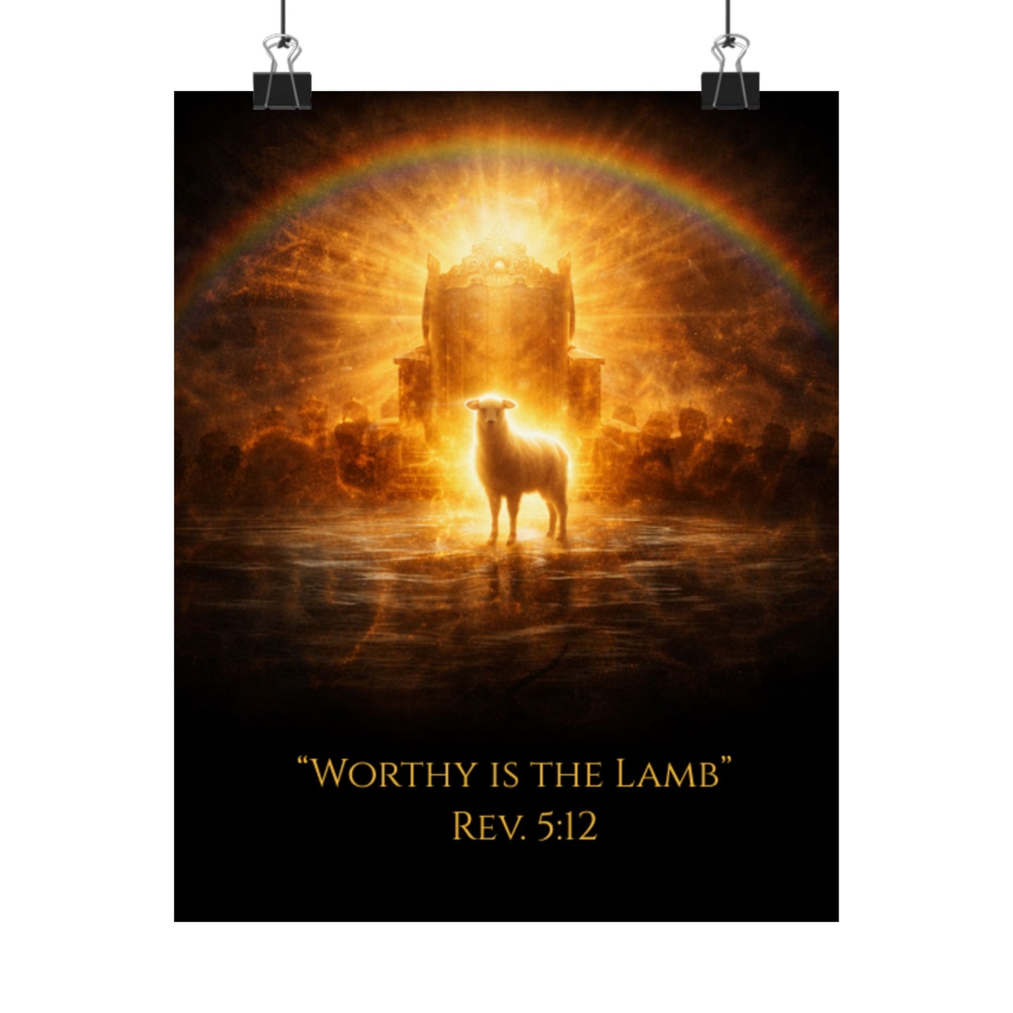 The Lamb on the Throne – Revelation 5 Scripture Art Print