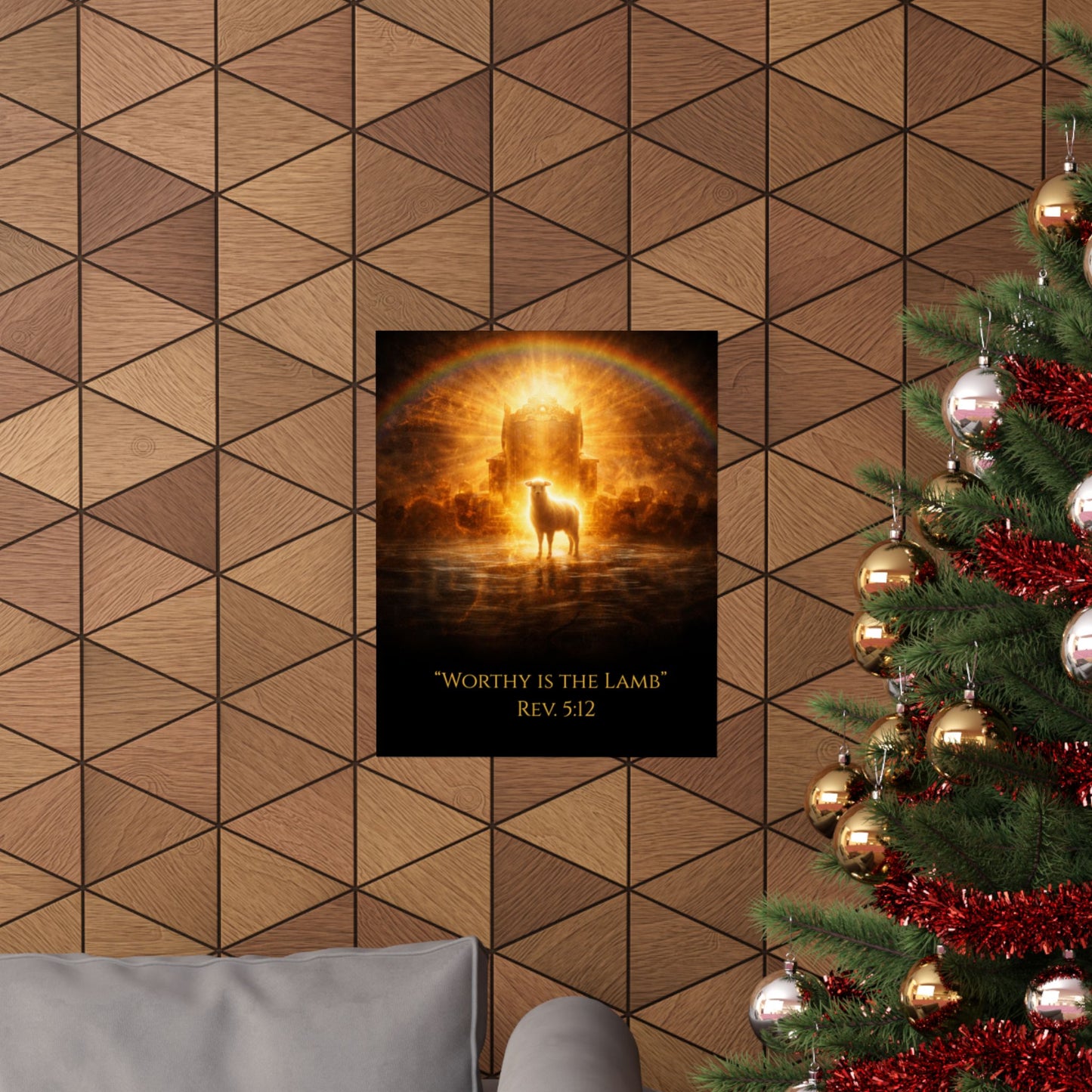 The Lamb on the Throne – Revelation 5 Scripture Wall Art