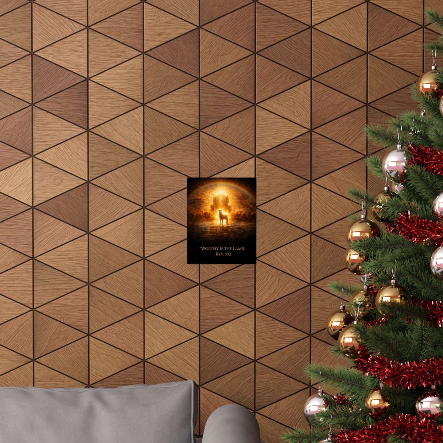 The Lamb on the Throne – Revelation 5 Scripture Art Print