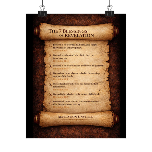 Seven Blessings of Revelation Scripture Art Print