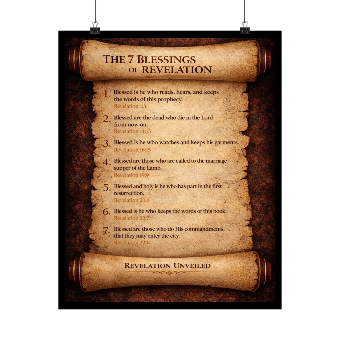 Seven Blessings of Revelation Scripture Wall Art