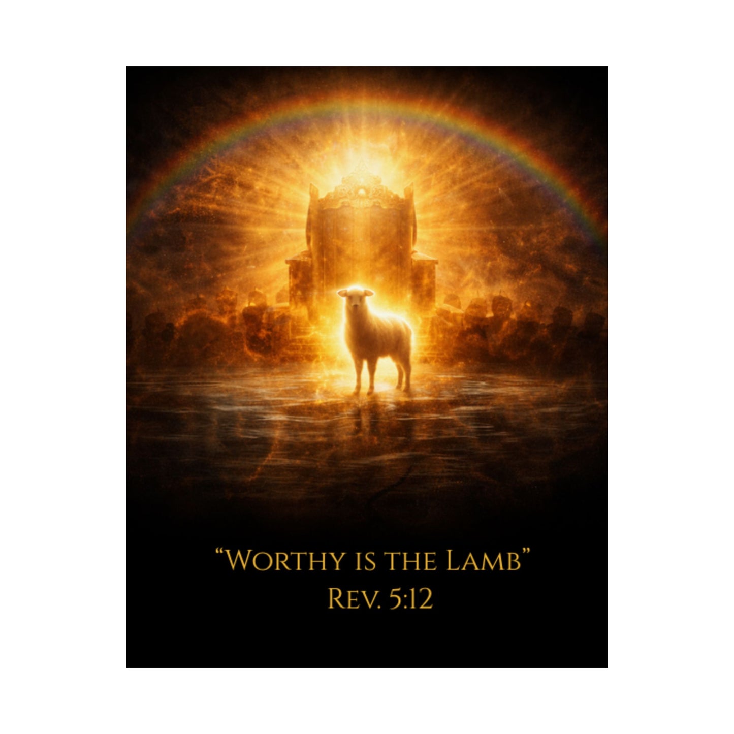 The Lamb on the Throne – Revelation 5 Scripture Art Print