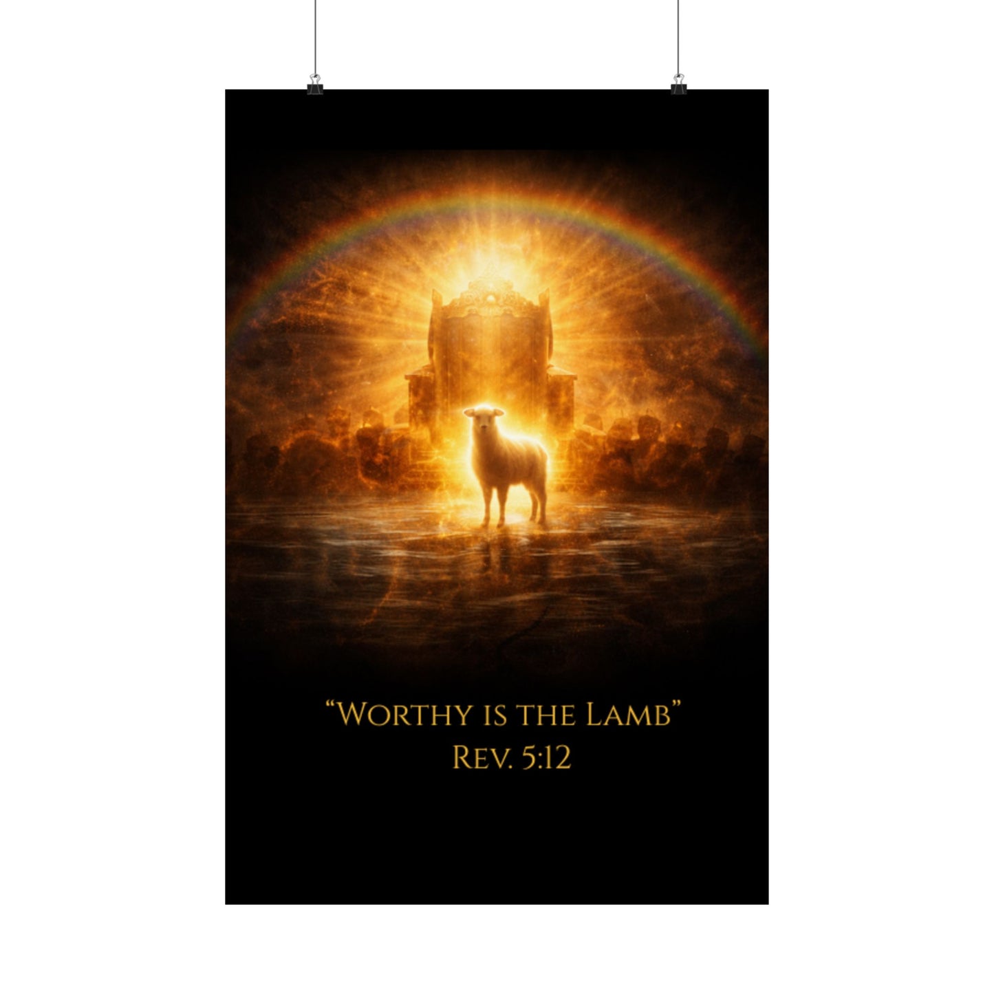 The Lamb on the Throne – Revelation 5 Scripture Art Print