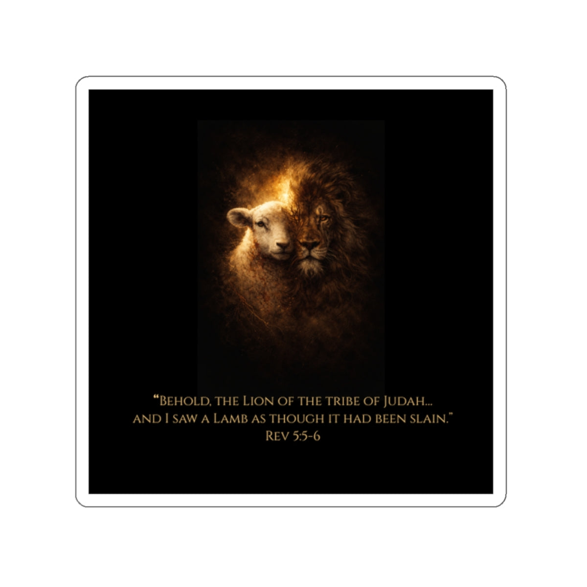 Lion and Lamb Die-Cut Sticker